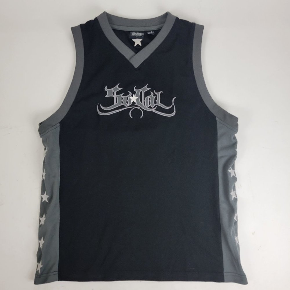 Vintage No Fear So Cal Jersey Black Gray Stars XL Extra Large